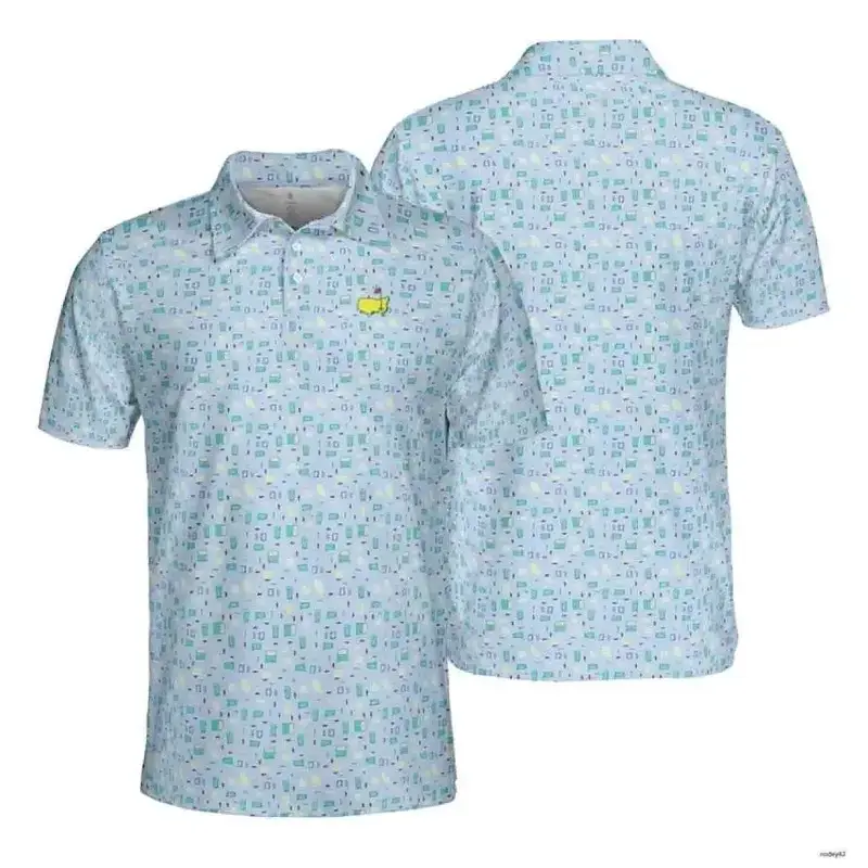 2026 Unisex Golf Polo Shirt with PGA Print, Fun Functional Style, Relaxed Timeless Classic