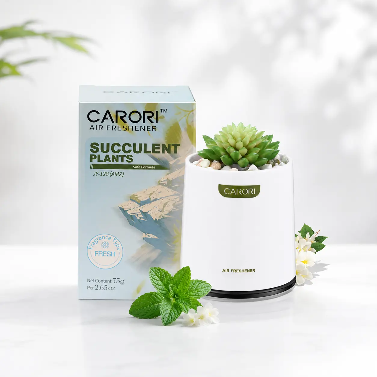 CARORI Succulent Plant Air Freshener, Fresh Breeze Scent, Solid Car Home Diffuser