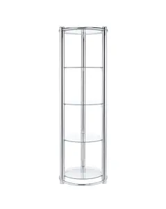 Curio Round Shape Display Shelf Tempered Glass/Chrome