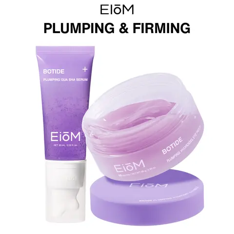 [EIOM] Korean De-Puffing & Peptide Lifting Duo | 2-in-1 Peptide & Collagen Gua Sha Lifting Serum + Hydrogel Eye Patch | De-Puffing, Lifting Face Massager, Jawline Sculpting, Plumping, Firming, Under Eye Patches for Dark Circles, Wrinkles, Puffy Eyes, Boto