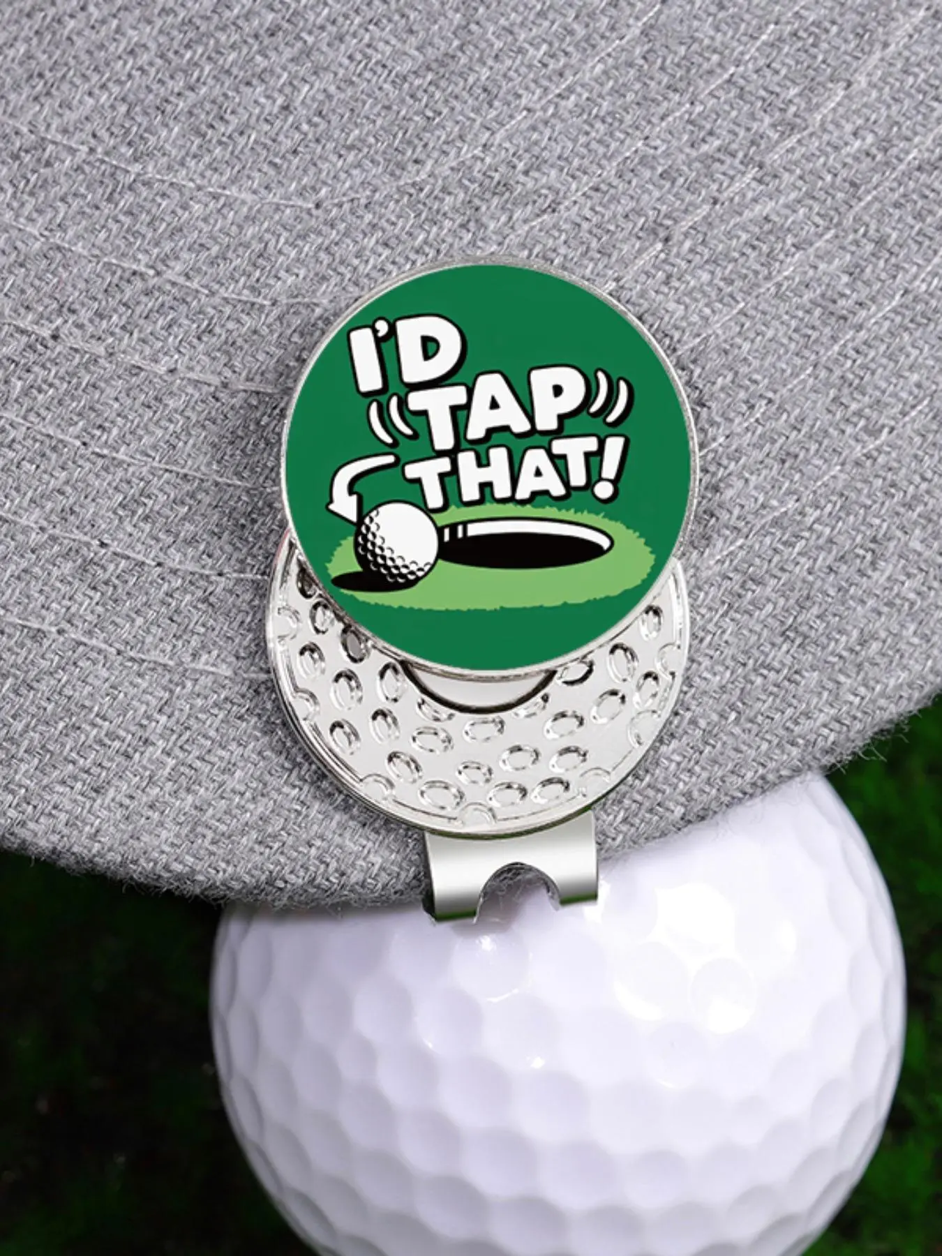 Golf Metal Hat Clip, Magnetic Golf Marker Hat Clip, Creative Cartoon Round Shape Club Mark Hat Clip, Fashionable Hat Decoration for Men & Women, Golf Ball Marker, Golf Accessory, Golf Gift