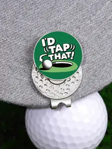 Golf Metal Hat Clip, Magnetic Golf Marker Hat Clip, Creative Cartoon Round Shape Club Mark Hat Clip, Fashionable Hat Decoration for Men & Women, Golf Ball Marker, Golf Accessory