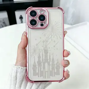 Silver Castle Fireworks Phone Case， Fantasy Fairytale Style for iPhone 17 16 15 14 13 12 11 Plus Pro Max， Magical Gift.