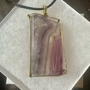 Natural Rainbow fluorite crystal pendant/necklace