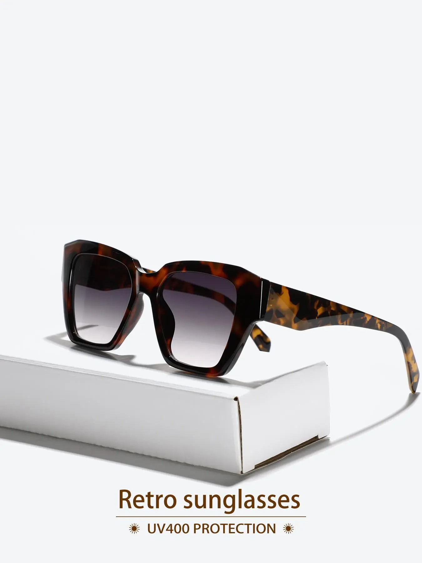 Unisex Vintage Tortoiseshell Pattern Sunglasses, Stylish Sunglasses, Fashionable Sunglasses, Trendy Casual Sunglasses for Everyday Use, Fashion Accessories for Outdoor Activities, Sunglasses for Driving