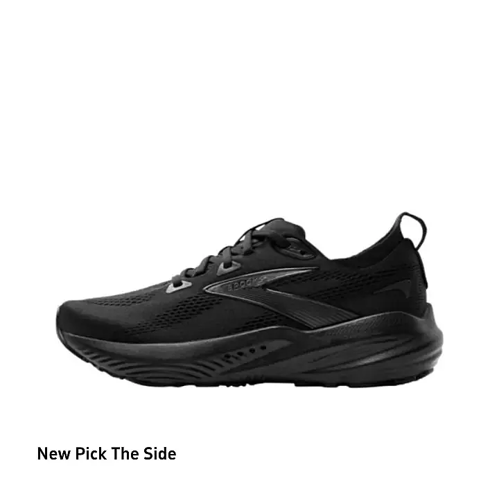 Brand New Sealed Unisex Breathable Hollow Mesh Knit Running Sneakers Solid All Black Wave Contoured Cushion Midsole Lightweight Shock Absorbing Daily Jogging Walking Workout Athletic Shoes with Original Shoe Box