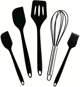 Spice 5-Piece Silicone Spatula Set for Baking Heat Resistant Kitchen Utensils Non-Stick Design Cooking & Mixing Tools for Bakeware