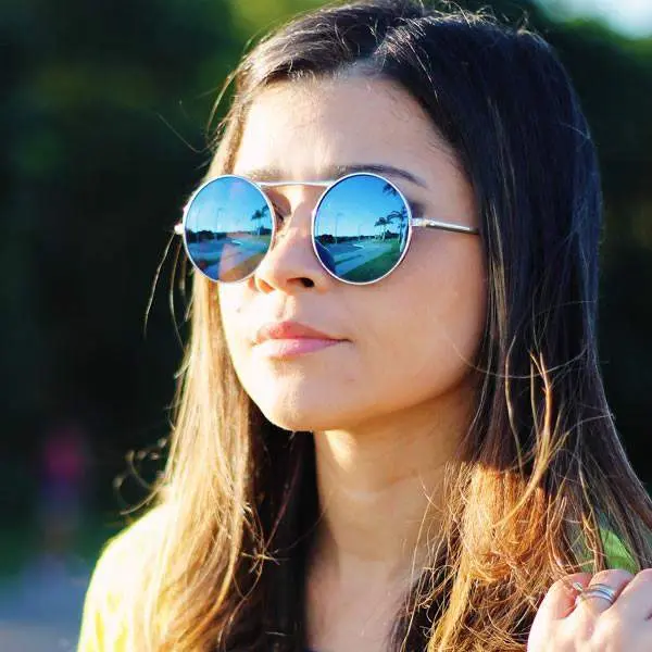 Large Retro Round Steampunk Mirrored Lens Sunglasses