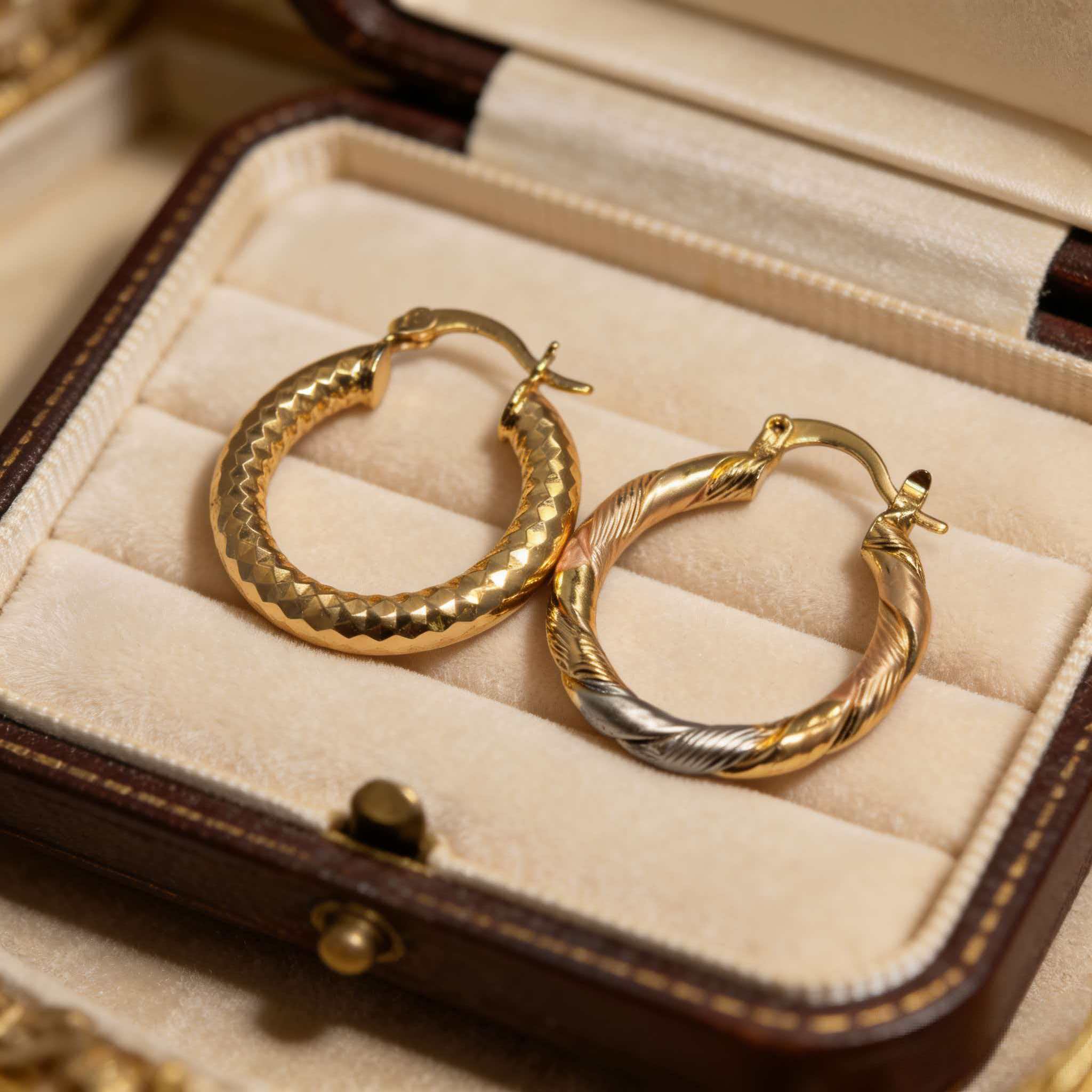 Hypoallergenic 18K Real Gold Plated Hoop Earrings Set Waterproof Long Lasting Color Retention for Everyday Wear