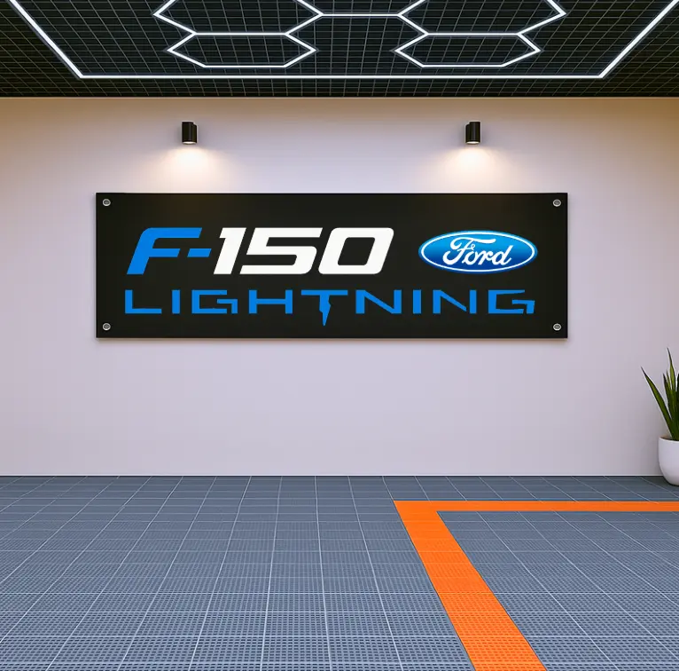 Decoration Ford Lightning Flag Banner 71x24 – Garage Truck Wall Art Gift