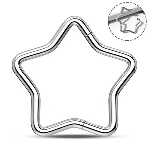 Oufer 16G Titanium Hinged Segment Star Septum Ring
