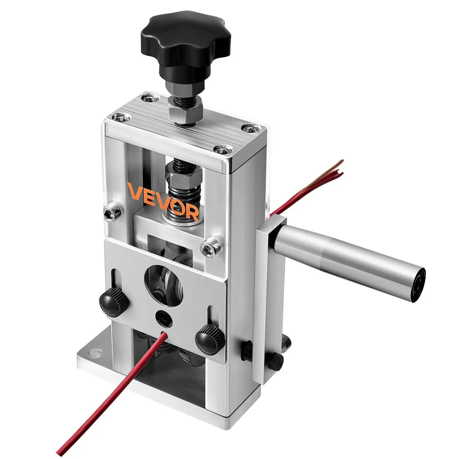 VEVOR Manual Wire Stripping Machine, 0.06-1 in Copper Stripper with Hand Crank/Drill Power, 64Mn Heat-Treated Blades, Black Oxide-Coated 45# Steel Rollers, Aluminum Alloy Frame, Compact & Portable for Scrap Copper Recycling to Boost Your Side Hustle, Hand