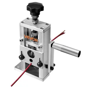 VEVOR Manual Wire Stripping Machine 0.06-1 in Copper Stripper with Hand Crank or Drill Powered 64Mn Quenched Blades 45# Steel Rollers Aluminum Alloy Frame for Scrap Copper Recycling