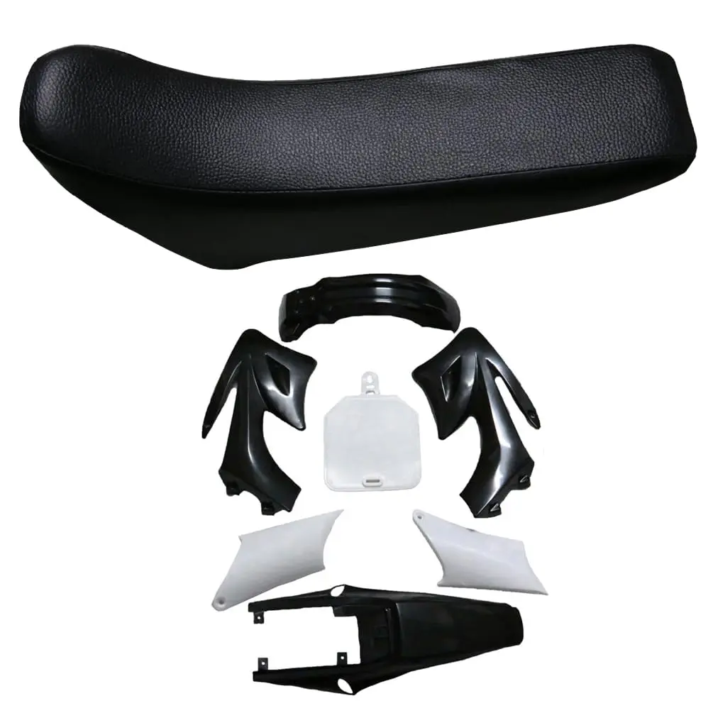 Apollo Orion Pit Bike Plastics Fender Kit + Complete Seat, Plastic Fender Fairing Body Work Kit Set for 110cc 125cc 150cc 160 250cc Thumpstar Atomik Orion Dirt Pit Bike Offroad Motorcycle