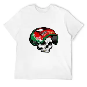 Mexican Welder Skull Graphic T-Shirt for Men, Blue Collar Welding Tee, Black White 100% Cotton Crew Neck Shirt