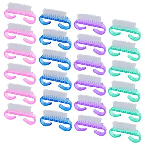 Handle Grip Nail Brush, 24 Pack Small Fingernail Brushes, Hand Scrub Cleaning Brush Kit for Nails and Toes Women Men, Multicolor
