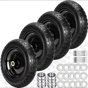 【Sumnew】13-inch Airless Tire Replacement, Suitable for GOR Garden Cart Tires, 4.00-6 Solid Tires with 3/4-inch Bearings, 5/8 Bearings, Garden Carts, Multi- Carts, Heavy-duty, Smooth Rolling, -lasting, Multi- Cart Tires