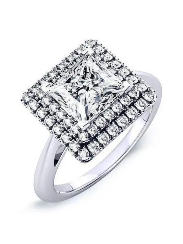 Tulip - Princess Moissanite Engagement Ring