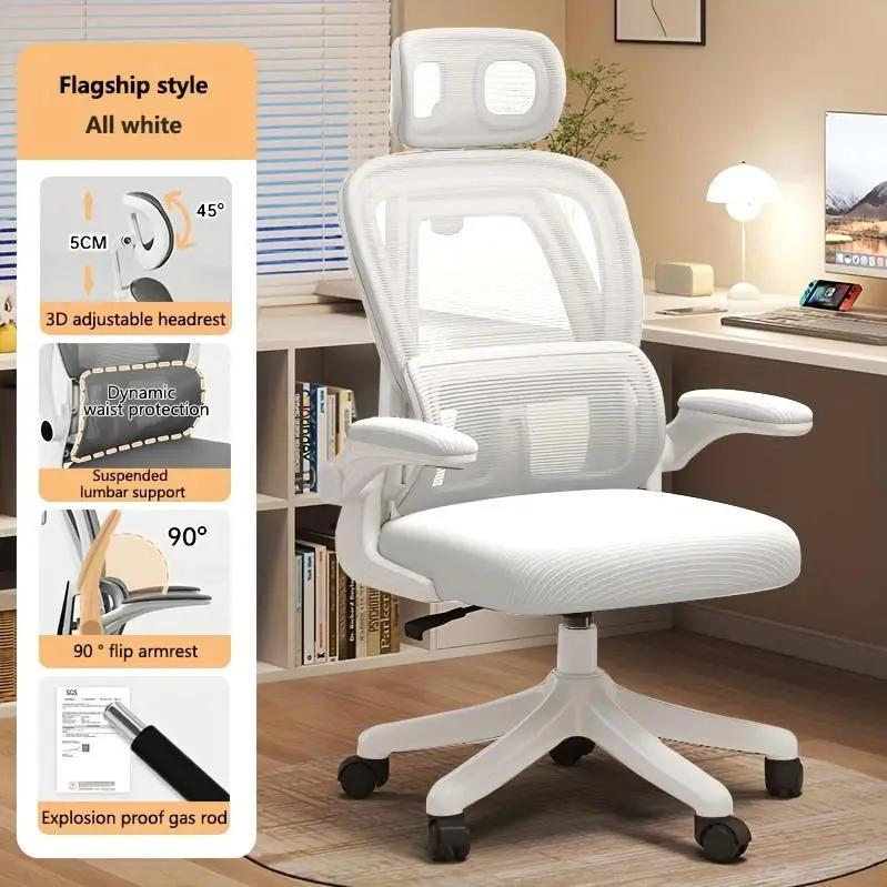 Mesh Computer Chair with Waist Support Armrest Interior Department Chair Ergonomic Desk Chair Office Chair Swivel Chair for Game Office Chair Comfortable Home Office Desk Chair