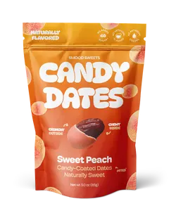 Sweet Peach Candy Dates – Naturally Flavored Fruit Snack Bites | Soft & Chewy Treat