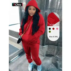 Two-Piece Set Women's Solid Raglan Sleeve Hoodie & Drawstring Waist Sweatpants, Casual Long Sleeve Hooded Sweatshirt & Jogger Pants for Fall & Winter, Women's Clothes for Daily Wear, Matching Clothing Set