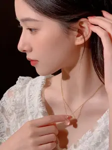 Chalcedony Round Pendant Necklace, Summer Essential Clavicle Chain, Trendy & Elegant Accessory, Stylish Jewelry for Women