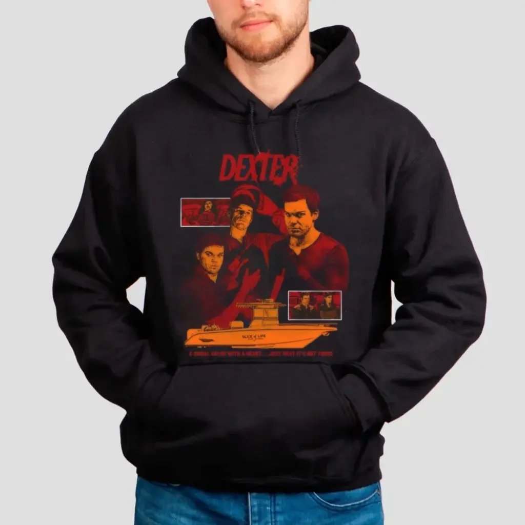 Dexter Sweatshirt, Dexter Bay Harbor Moonlight Fishing Shirt, Slice Of Life Shirt Hoodie, Unisex Sweater Pullover Tee Cotton Fit Polyester