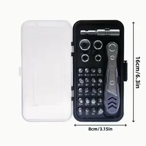 Ratcheting Screwdriver Set – 26-in-1 Ratchet Wrench Kit with Rotatable Handles and Storage Case | Heavy-Duty Household Repair Tool Set for Bike, Car & Home Maintenance | Durable Multi-Bit Screwdriver Kit