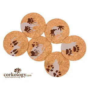 Corkology  Animal Paw Prints Cork Coaster Sets