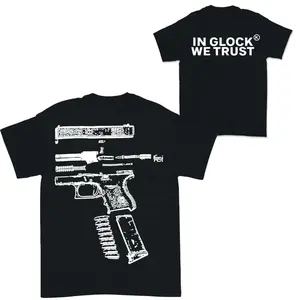 In Glock We Trust Double-Sided White-Black Color Design Shirt , Sarcastic Graphic Tee, Unisex Classic Cotton Tee, For Men, For Women
