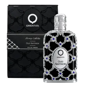 Orientica Luxury Collection Oud Saffron Eau De Parfum 2.7oz 80ml Oriental Vanilla Saffron Woody Patchouli Musk Agar Wood Arabic Perfume for Men & Women