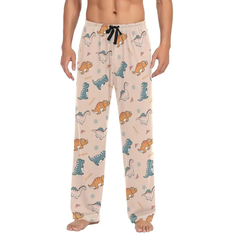 Men's Pajama Pants Soft Comfy Cute Dinosaur Sleep Lounge Pants Pjs Bottoms with Pockets