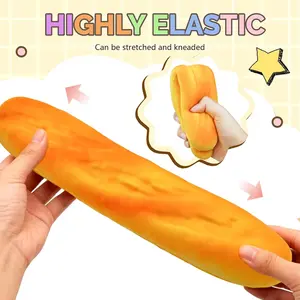 Needoh Squishy Artificial French Baguette Bread, Nee Doh Needohs Milk Flavor Lifelike Fake Long Loaf Simulation Model, Soft Squeeze Toy for Kitchen Display, Photo Props & Party Decoration