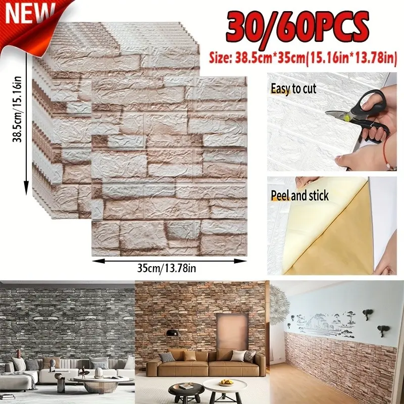 3D Self-Adhesive Xpe Wallpaper, Vintage Marble Pattern, Easy Peel & Stick, Quick Install, DIY Decor for Living Room, Kitchen, Bedroom, Office