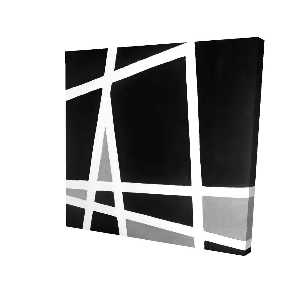 Begin Home Decor 2080-2424-AB36 24 x 24 in. Black & White Abstract Shapes Canvas - Living Room Decor