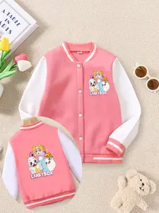 Lankybox's Surrounding Boxy/Foxy/Sticky Pizza Dough Print Boys' And Girls' Spring/Autumn New Trendy Baseball-Style Pullover Jackets, Fashionable, Casual, Comfortable, Suitable For Daily Use And Outdoor Activities, Great Choice For Gift Giving.
