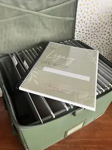 The Legacy Life Box, organization system for all of your important documents, fire proof,  customized file folders, Legacy workbook, digital copy of workbook.