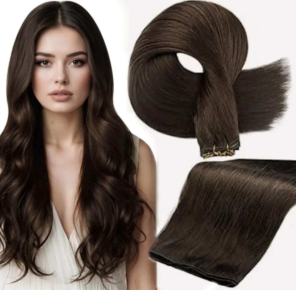 Full Shine Genius Weft Hair Extensions Hand Tied Weft Human Straight Hair For Women 50-60G #DealsForYouDays