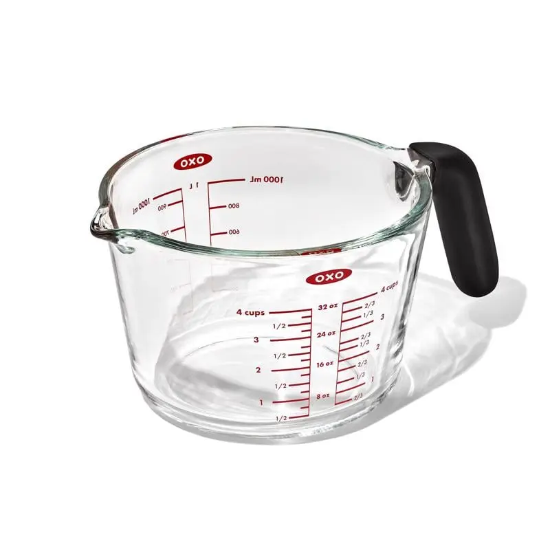 OXO 6079569 Good Grips 4 Cups Glass Measuring Cup, Clear