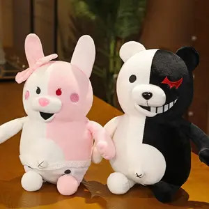 Danganronpa Monokuma & Monophanie Plush Pillow - Despair Academy Stuffed Toy, Anime Cuddle Doll