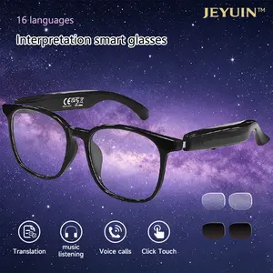 JEYUIN Smart Glasses with Bluetooth Audio and Replaceable Lenses, Built-in Microphone & Speaker, HD Voice Calls and HiFi Music, Hands-Free Wearable Glasses for Travel, Driving and Daily Use, Compatible with iPhone & Android
