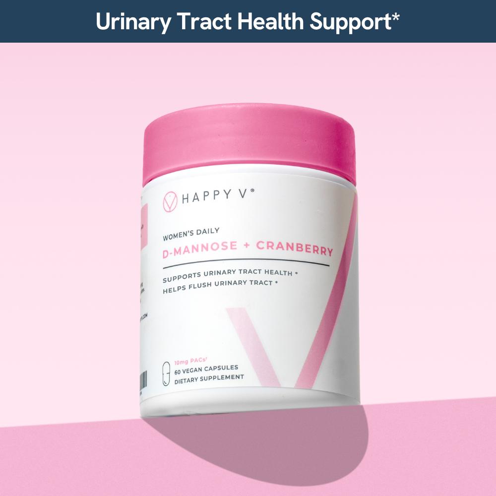 Happy V D-Mannose & Cranberry – Clinically Proven UTI Prevention for Women Healthcare Edible