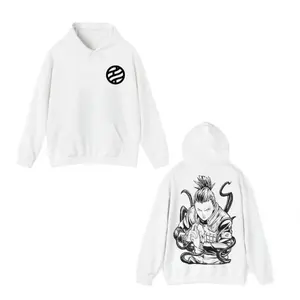 Naruto Shikamaru Hoodie – Shadow Possession Jutsu | White Pullover with Nara Clan Crest Front & Tactical Manga Pose Back | Anime Streetwear Design Graphic T-Shirt, Hoodie & Sweater