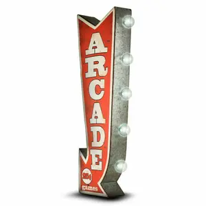 Arcade Double Sided Marquee Sign Vintage Retro Inspired Design Home Decor