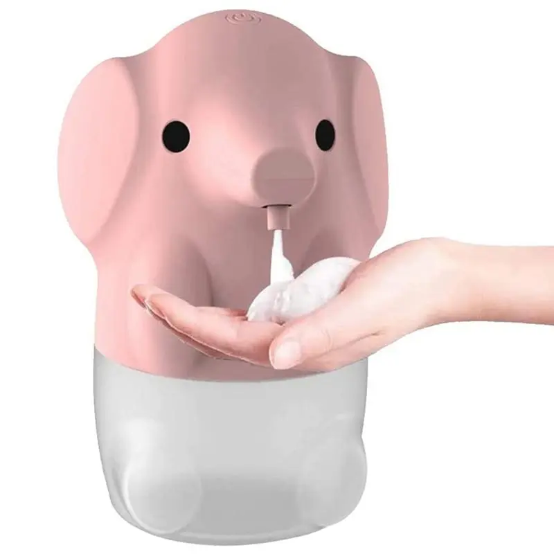 Automatic Soap Dispenser, Kids Foaming Soap Dispenser Touchless Rechargeable, Cute Animal Touchless Dispenser (Pink)