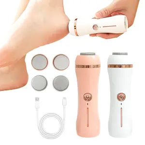 1pc Rechargeable Electric Foot Grinder For Cracked Heels & Callus Removal - Thick Callus Polishing, 3 Replacement Grinding Heads, 2 Speed Settings, Portable and Easy To Use With USB Charging, Care For Feet & Hands