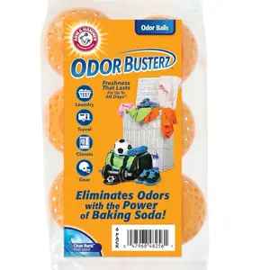 Odor Eliminator Balls, Clean Burst, 6 Count – Baking Soda Odor Control for Closets, Drawers, Hampers & Small Spaces