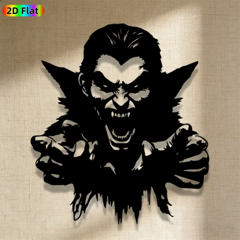 1pc Avant - Garde Werewolf Metal Wall Art, Avant - Garde Werewolf Statue Mural, Iron Craft, Perfect for Living Room, Garden, Zoo Corner Decor, Silhouette wall decor, Intricate Craftsmanship, Halloween Decor, Ideal Gift for Trend Seekers