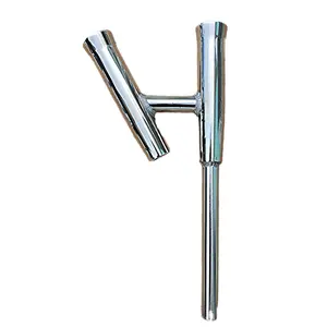 2-Way Fishing Rod Holder - 10" Flared Tulip - Kite Rod Holder - Polished Aluminum