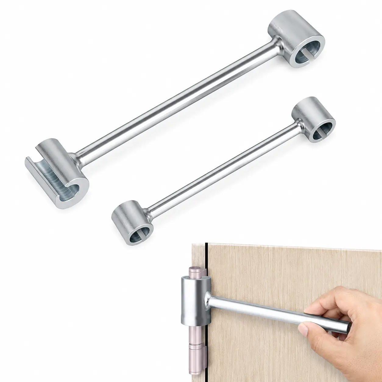 DIY-Friendly 2-Pcs Door Hinge Adjustment Tool Set - Heavy-Duty Wrench Bender for 8-19mm/19-25mm Flag Hinges, Gap Adjuster Spanner for Sagging Doors, Instant Fix to Reduce Squeaks (Residential & Commercial Use)